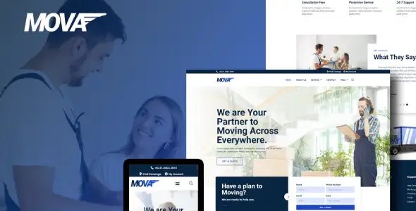 Mova – Moving Company Elementor Template Kit